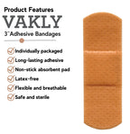 200 Sheer Plastic Flexible Adhesive Bandages with Non-Stick Pad - Strong Sterile 1x3 Bandage for Wound Care for First Aid Kits -