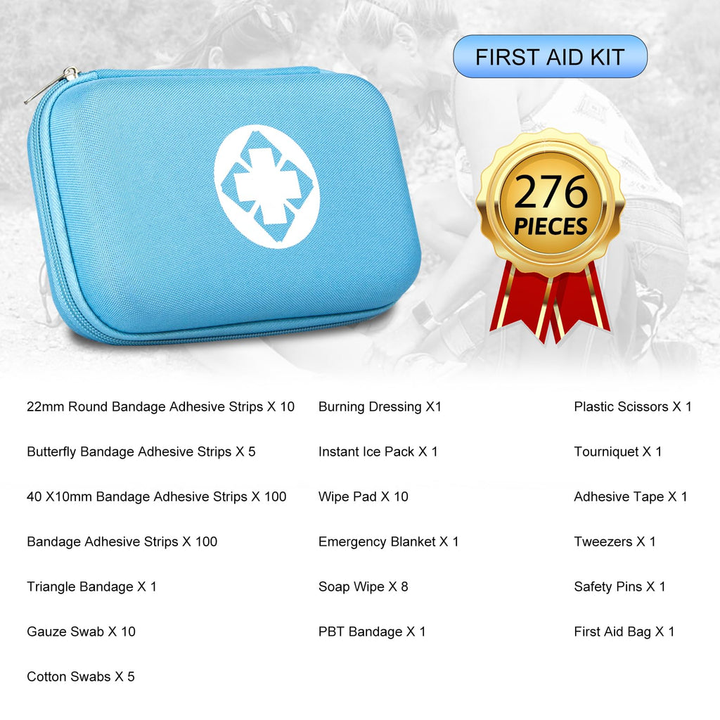 276PCS Small Travel First Aid Kit Supplies for Business, First Aid Kits Backpacking Essentials Items Trauma First Aid Survival K