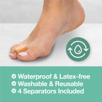 ZenToes Gel Toe Separators for Overlapping Toes, Bunions, Big Toe Alignment, Corrector and Spacer - 4 Pack (Beige)