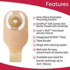 Premier Ostomy Pouch Drainable 3/4 Inch Stoma 12L 1pc System Beige 8960, 5 Ct