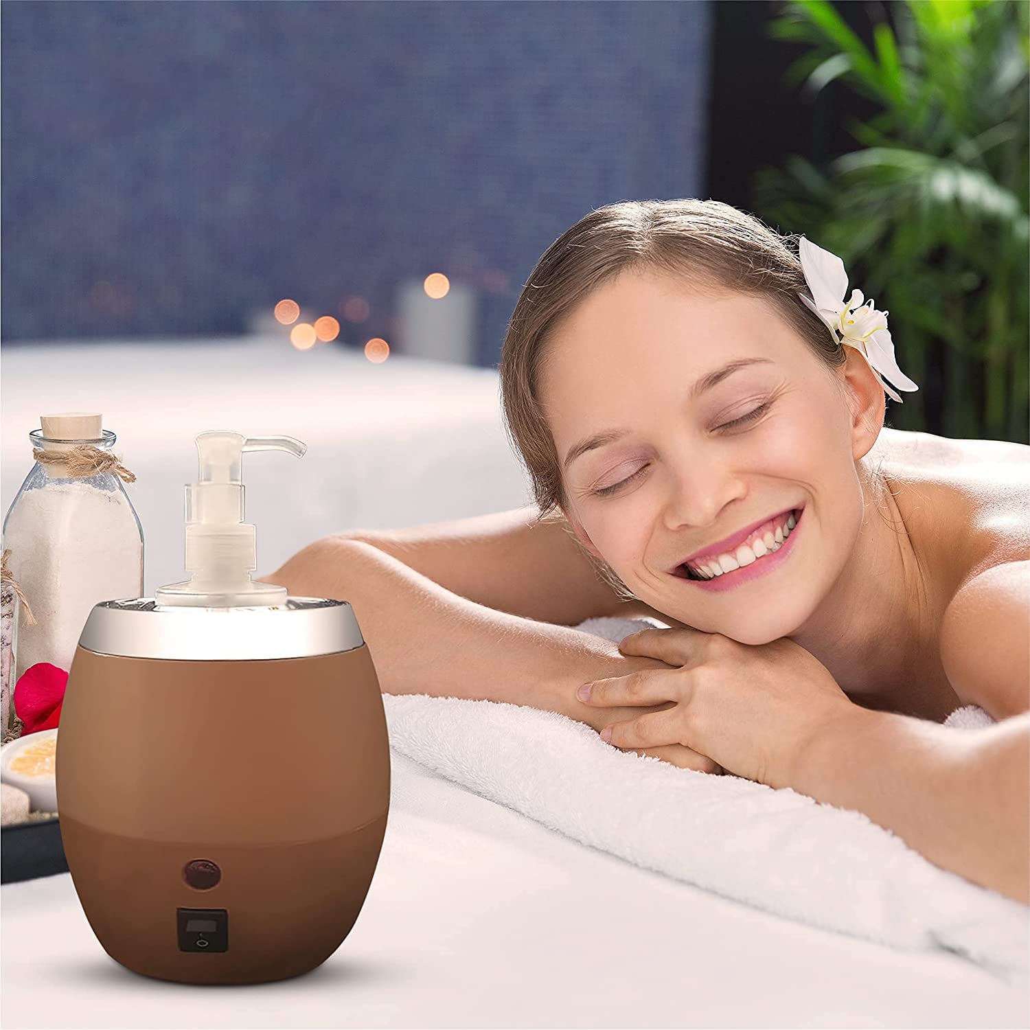 Master Massage Single Bottle Massage Automatic Oil Heater Warmer, Otter