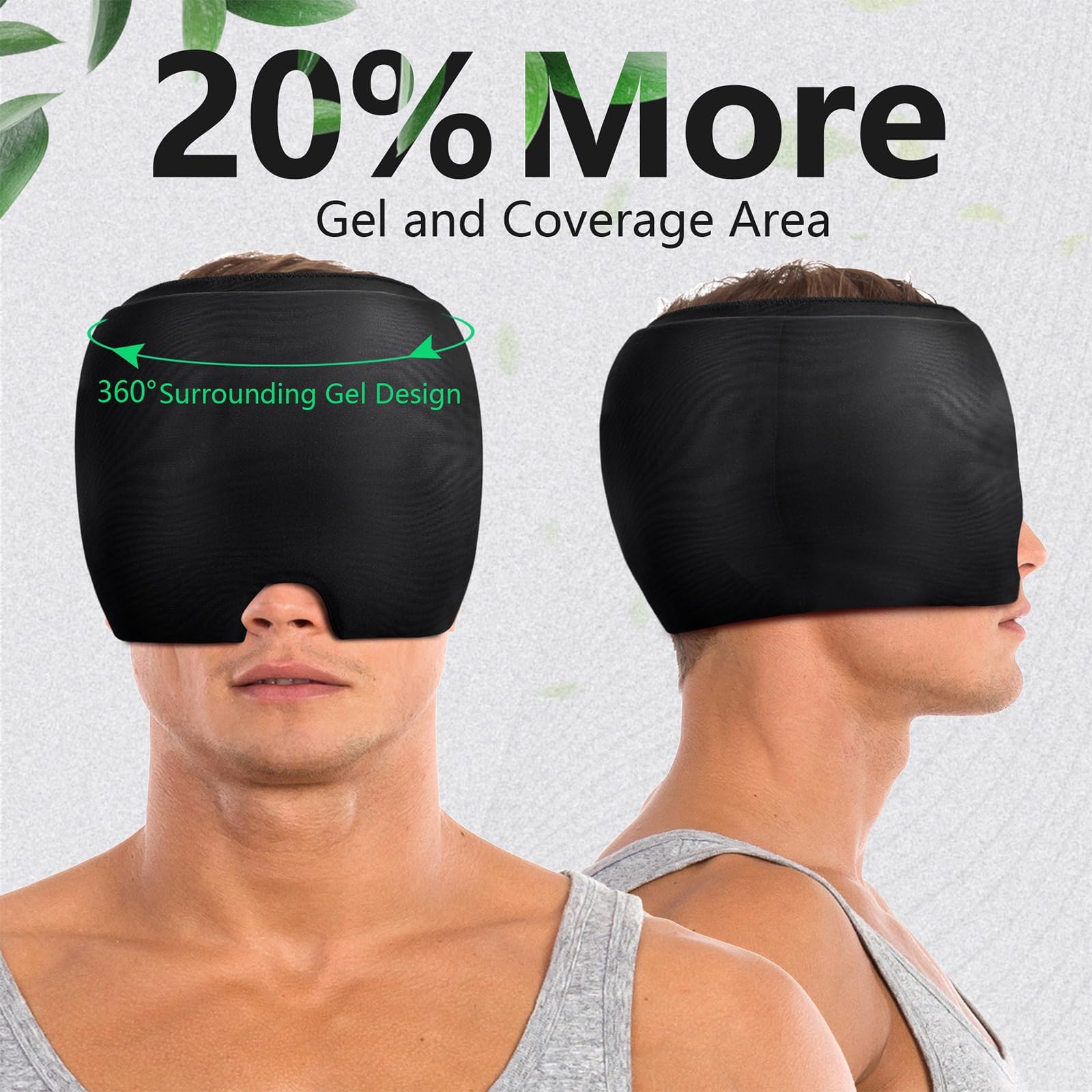 Migraine Headache Relief Cap, Migraine Relief Cap Hot & Cold Therapy Hangover Hat Mask Odorless Migraine Headache Hat for Puffy