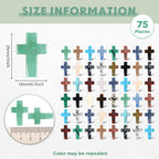 Nuenen 75 Pcs Cross Crystal Stones Bulks 1 Inch Cross Shaped Worry Stone Charm Palm Pocket Stone for crafts Necklace Bracelet Je