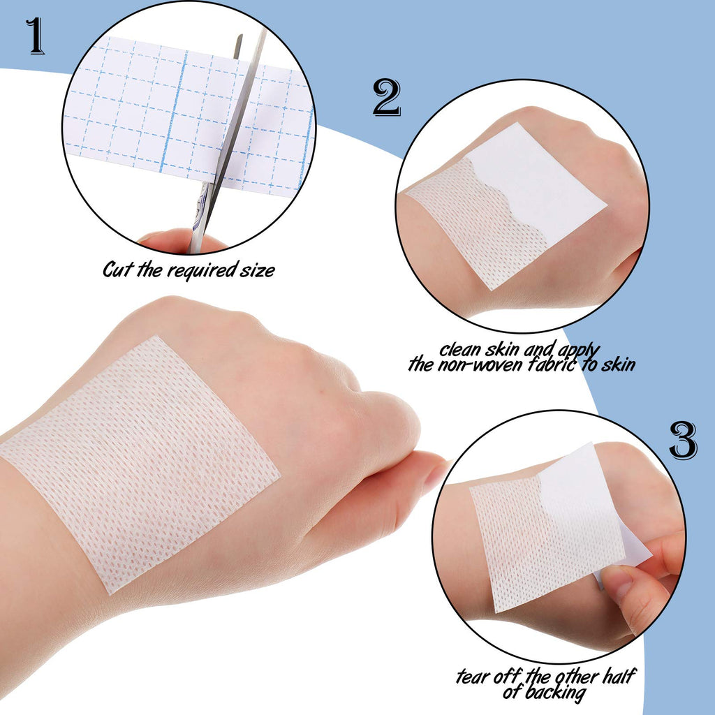 Nuanchu 2 Rolls Non-Woven Cover Roll Stretch Tape Non-Woven Adhesive Bandages Breathable Bandage Tape Cohesive Wrap Bandages Pro