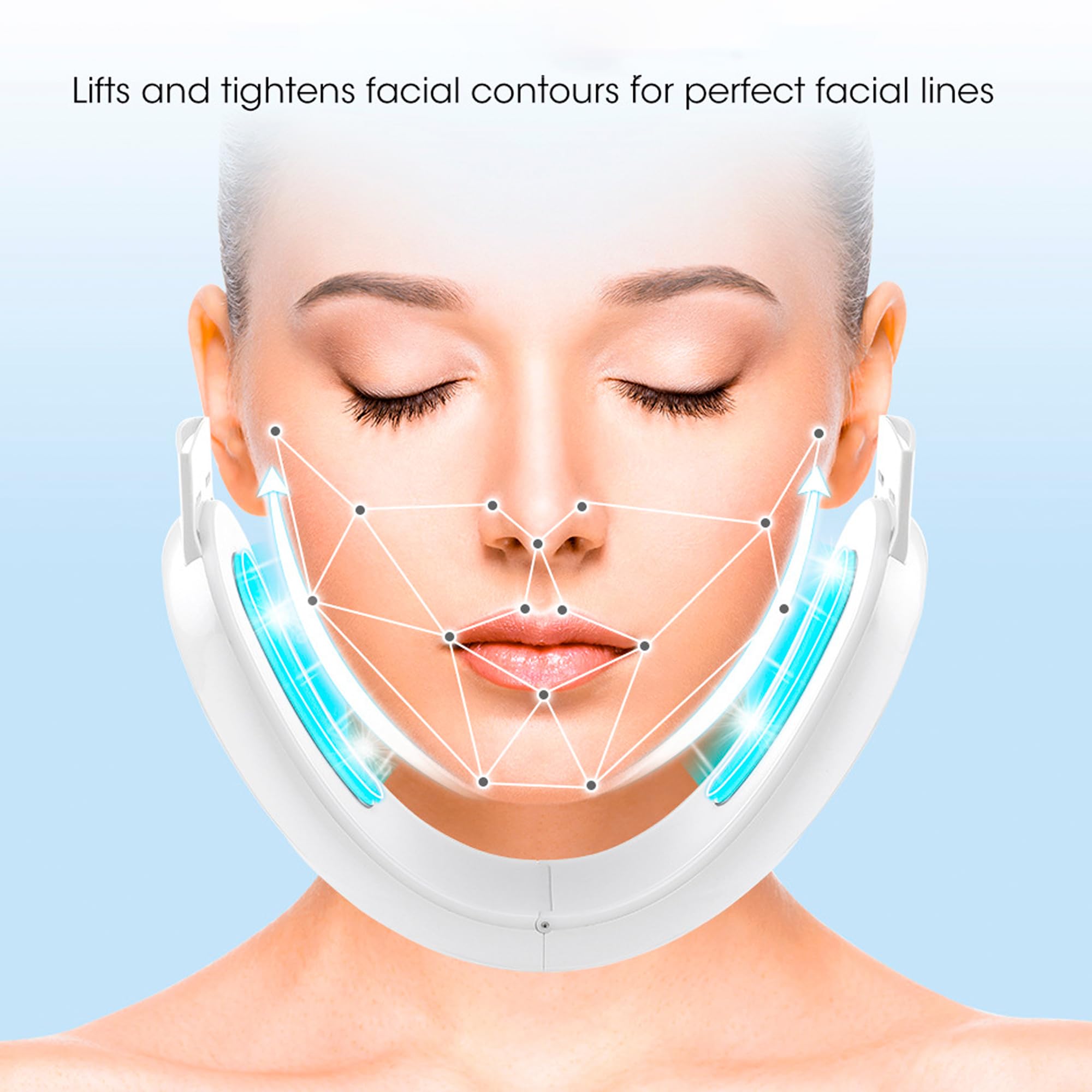 4 in 1 Massager for Face, Facial Sculpting Device for Double Chin, Reduces Sagging Skin, Remote Control Operation with 5 Modes,