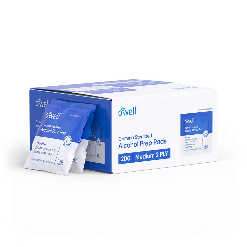 Alcohol Wipes, 200 Count | Medical & Professional Sterile Alcohol Prep Pads | Individually Wrapped 2-Ply Antiseptic Alcohol Pads