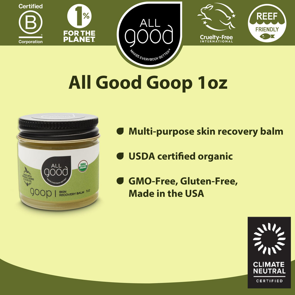 All Good Goop Organic Skin Care Recovery Balm - All Purpose Ointment w/Calendula, Lavender, Beeswax - Chafing Cream, Dry Skin Sa
