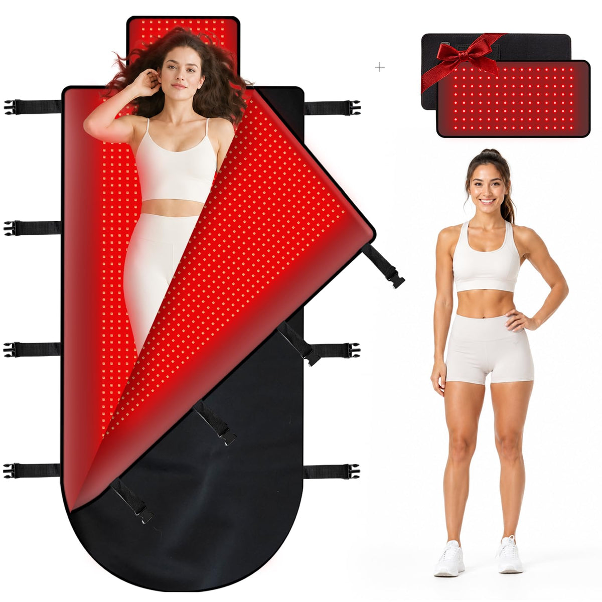 Smart Full Body Red Light Therapy Mat, 2893 LEDs 79x34 Wireless Remote