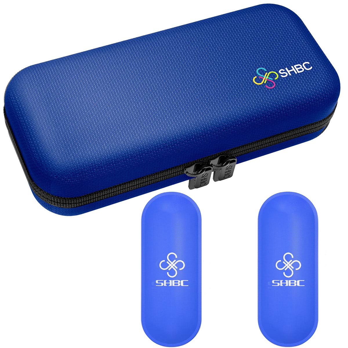 SHBC Insulin Cooler Travel Case for Diabetic Organize Medication Insulated Cooling Bag with 2 Ice Packs Blue