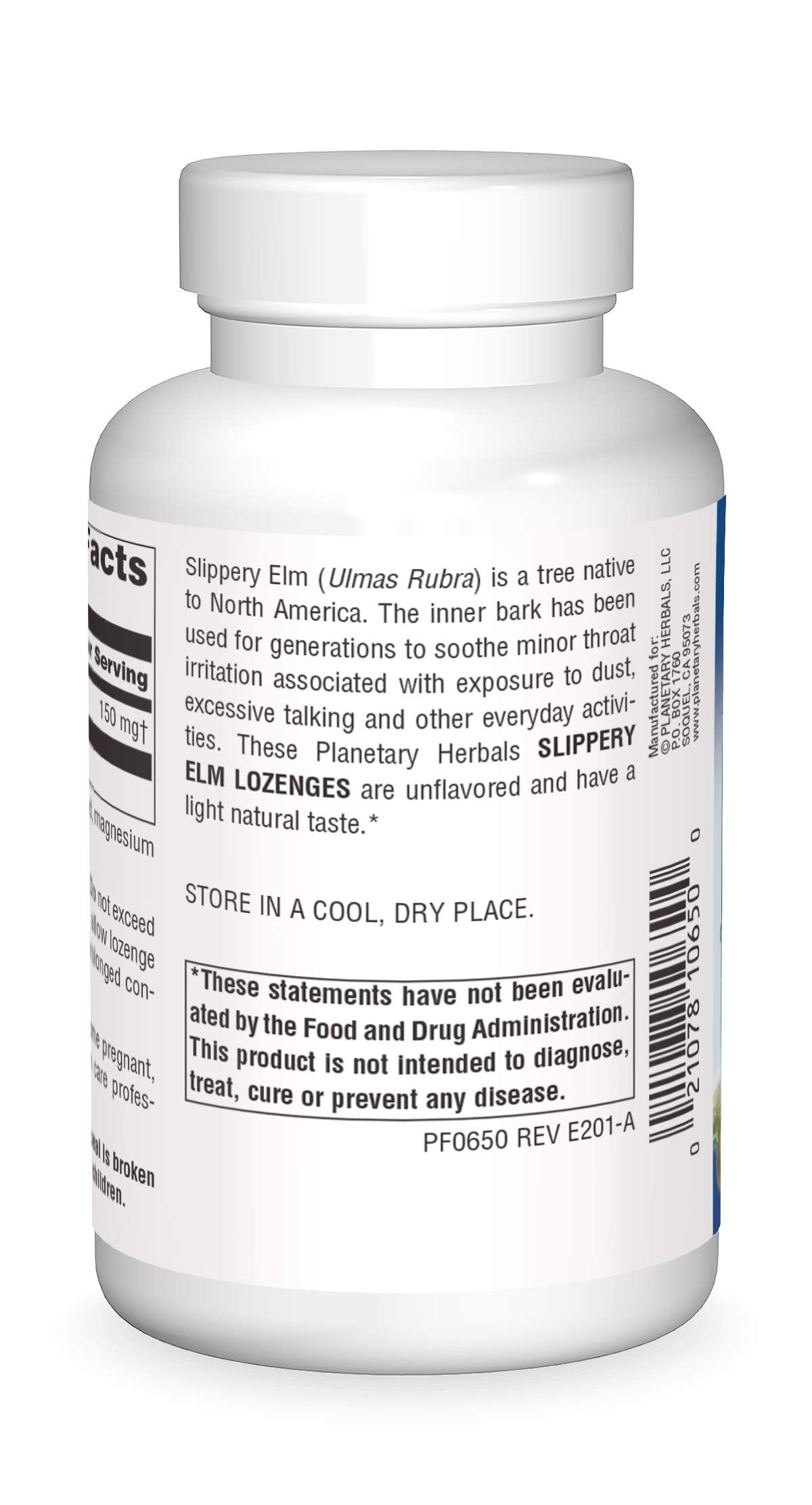 PLANETARY HERBALS Slippery Elm Lozenges, Unflavored, 200 Count