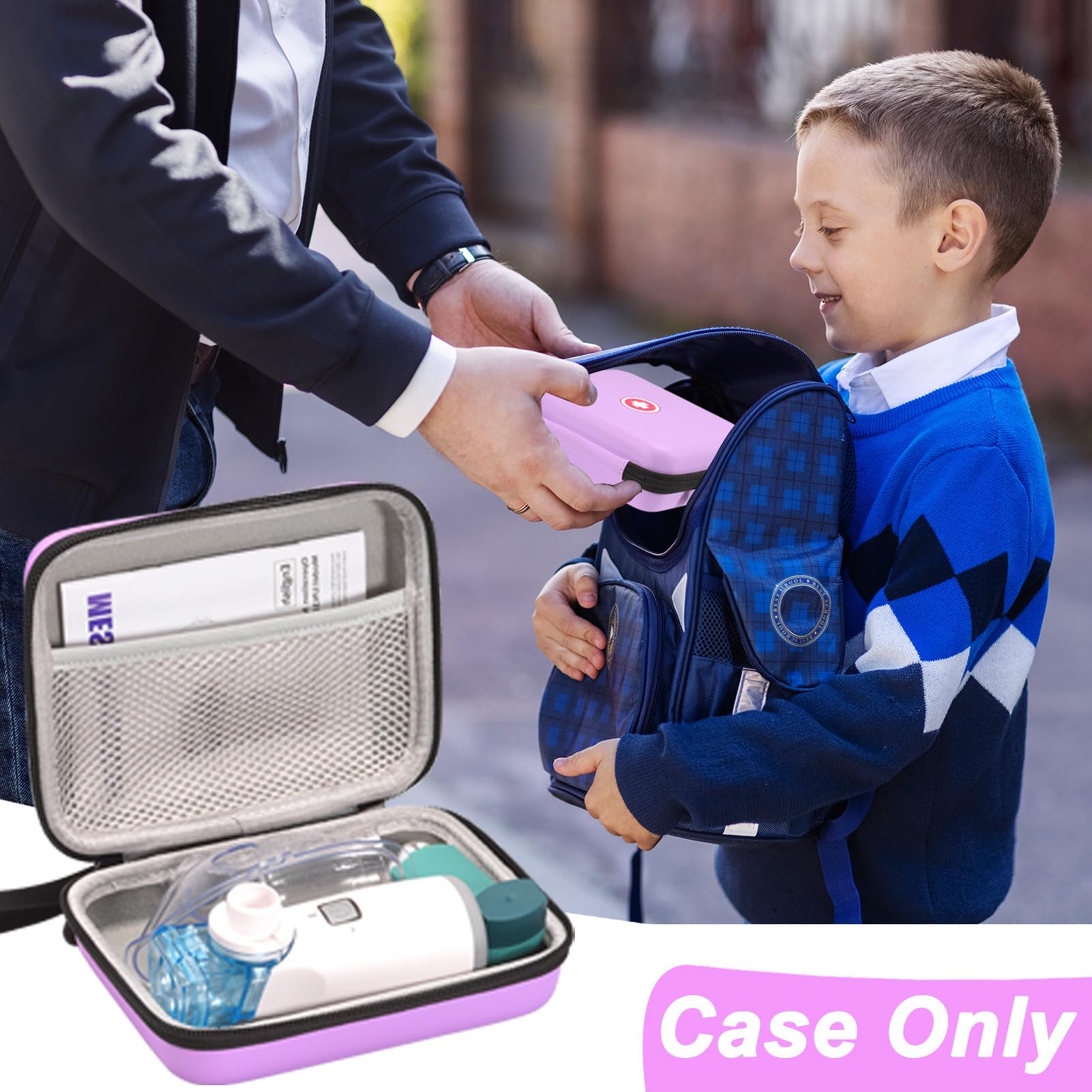 Klawdsky Carrying Case for Portable Nebulizer, Travel Medical Bag, Hard Emergency Medical Bag for Inhaler Spacer Case for Adults
