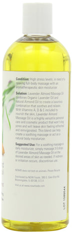 NOW Lavender Almond Massage Oil, 16-Ounces (Pack of 2)