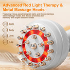 ZY ZERYEW 3-in-1 Handheld Lymphatic Drainage Massager with Red Light, Heat & Vibration - Cordless Anti Cellulite Massage Tool fo