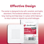 Dealmed Sterile Bordered Gauze Island Dressings - 400 Count, 2 x 3 Gauze Pads, Disposable, Latex-Free, Adhesive Borders with Non
