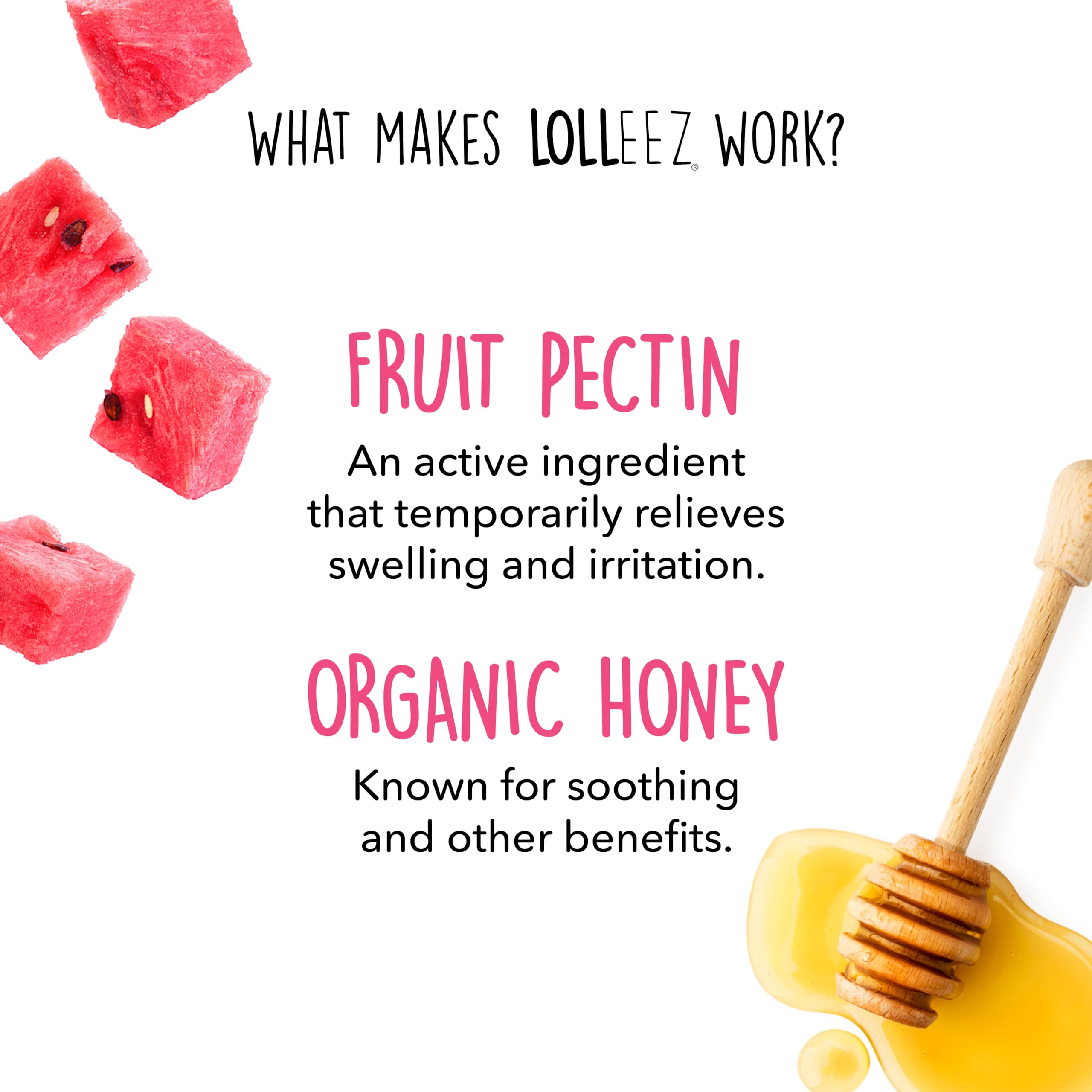 Lolleez Organic Lollipops for Sore Throat Relief - Perfect for Soothing A Sore Throat While Tasting Great - Watermelon, 2-Pack (