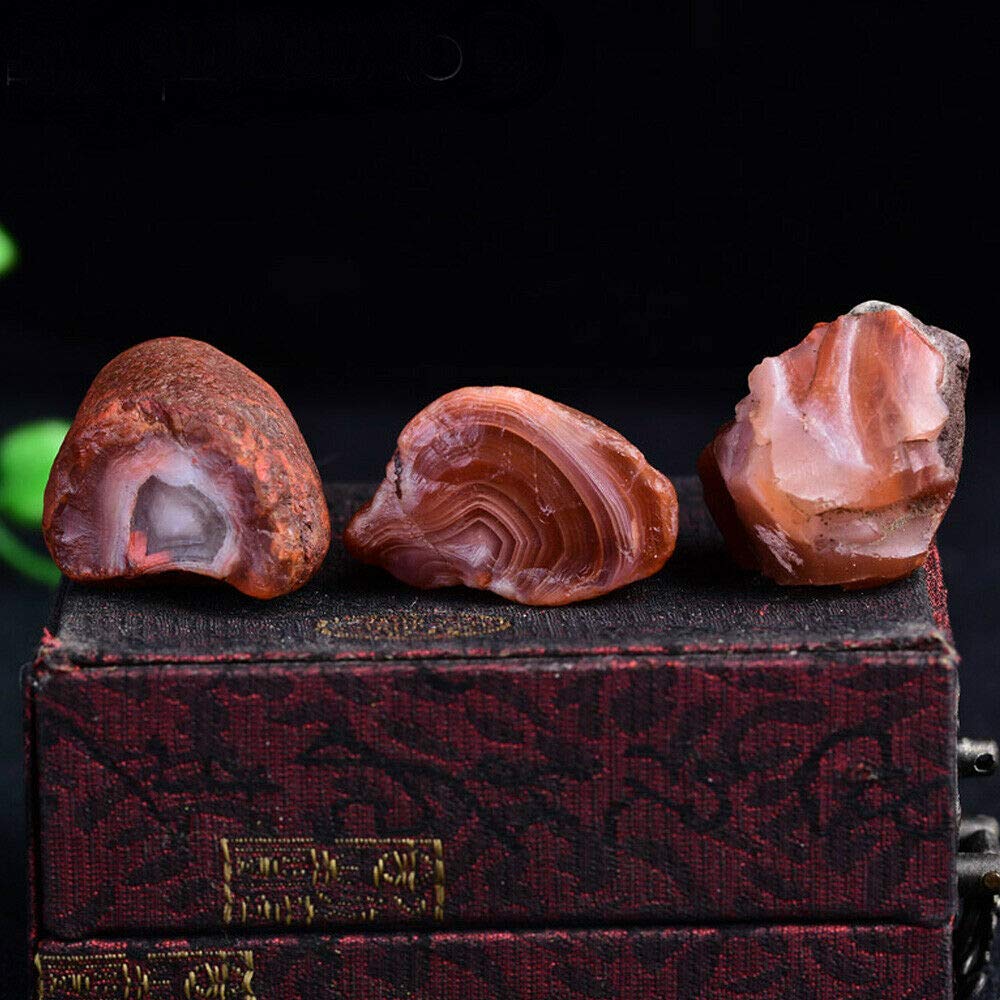 Wixine 1Pcs 100g Natural Rough Carnelian Raw Stone Crystal Red Agate Mozambique