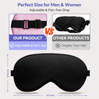 Silk Sleep Mask - 2 Pack Silk Eye Mask for Sleeping, Adjustable Strap, 100% Blackout, Soft Travel & Home Sleep Shade Cover for W