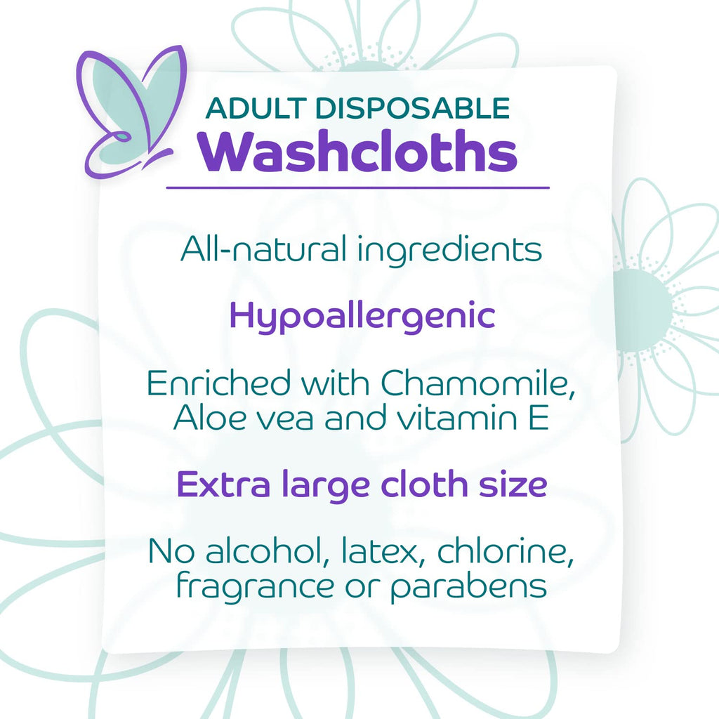 AWOW Professional Wipes for Adults - 50 Extra Large No Rinse Body Wipes for Adults Bathing, Camping Wipes, Adult Wipes for Incon