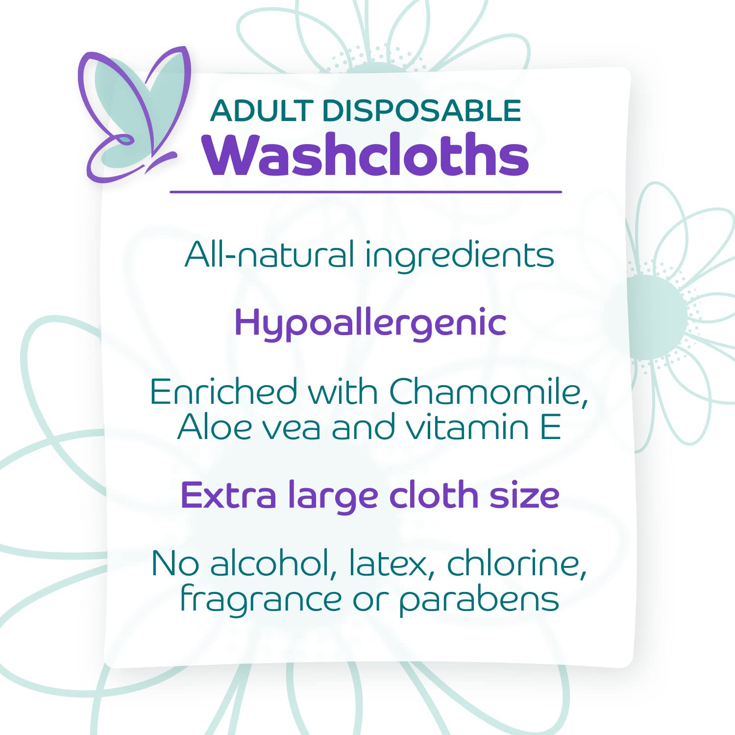 AWOW Professional Wipes for Adults - 50 Extra Large No Rinse Body Wipes for Adults Bathing, Camping Wipes, Adult Wipes for Incon