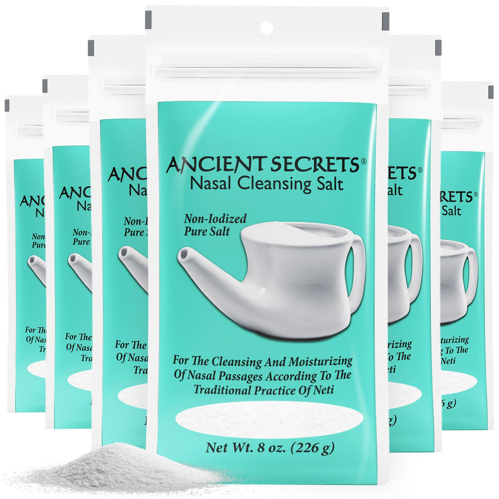 ANCIENT SECRETS Nasal Cleansing Salt, Non-Iodized, 6-Pack - USP-Grade ...