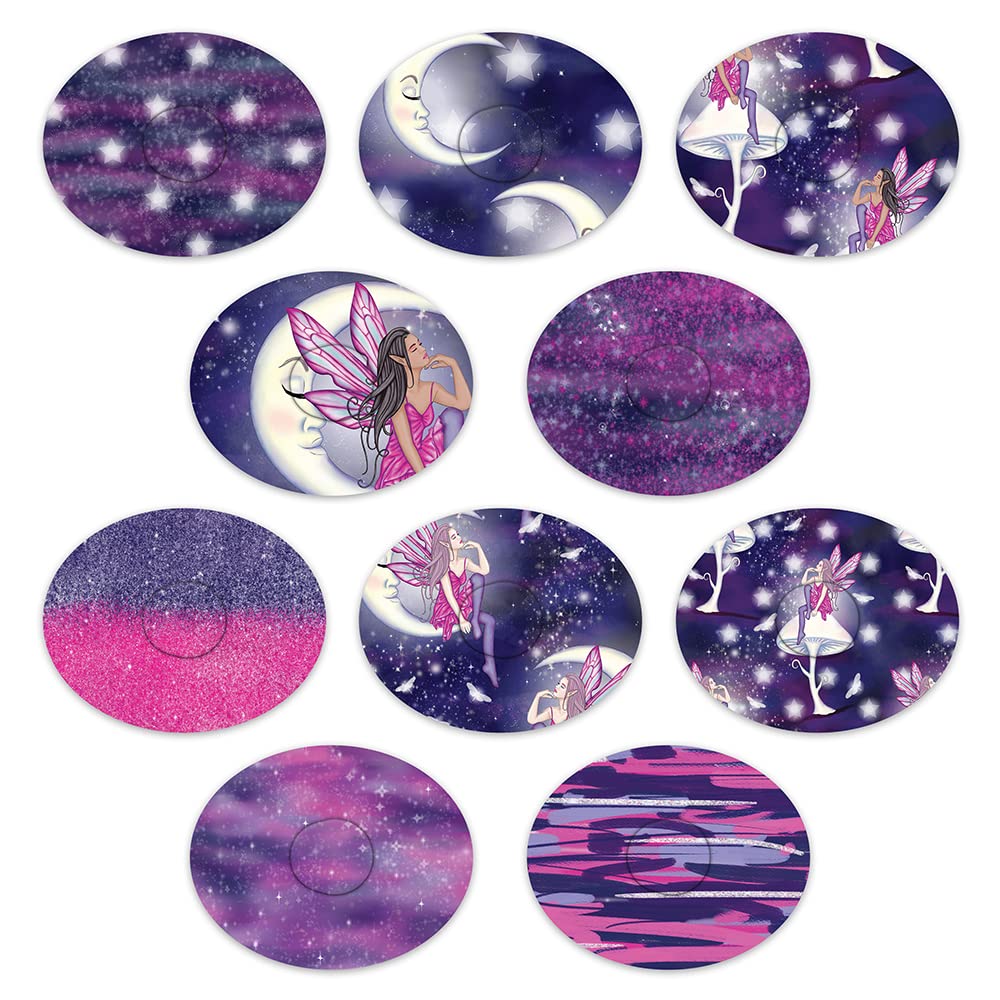 Dexcom adhesive mix Design - Adhesive Patches with split backing, easy to apply x 10 Pack - Fairies (Dexcom G7)