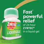 Zyrtec 24 HR Indoor/Outdoor Allergy Relief Liquid Gels Capsules, Cetirizine HCI Antihistamine, 25 ct