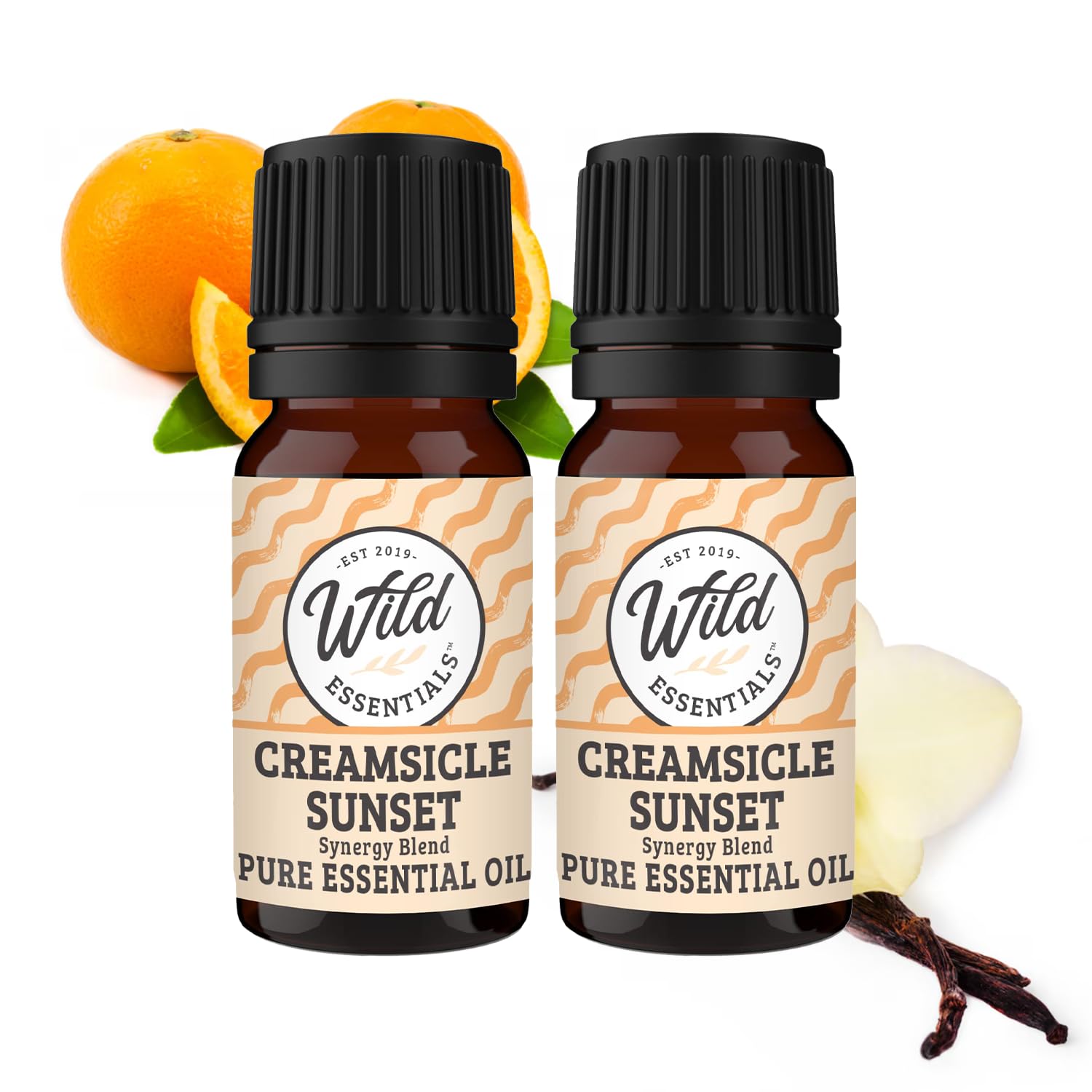 Wild Essentials Creamsicle Sunset 100% Pure Essential Oil Synergy Blend 2 Pack, 10ml, Therapeutic Grade, Use for Mood Boost, Mot