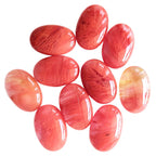Loveliome Natural Cherry Quartz Oval Polished Worry Stones, Healing Crystal Indoor Fountain Stones Massage Energy Anxiety Relief