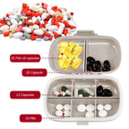 4PCS Travel Pill Organizer, 8 Compartments Portable Pill Case, Small Pill Box for Pocket Purse Portable Medicine Vitamin Contain
