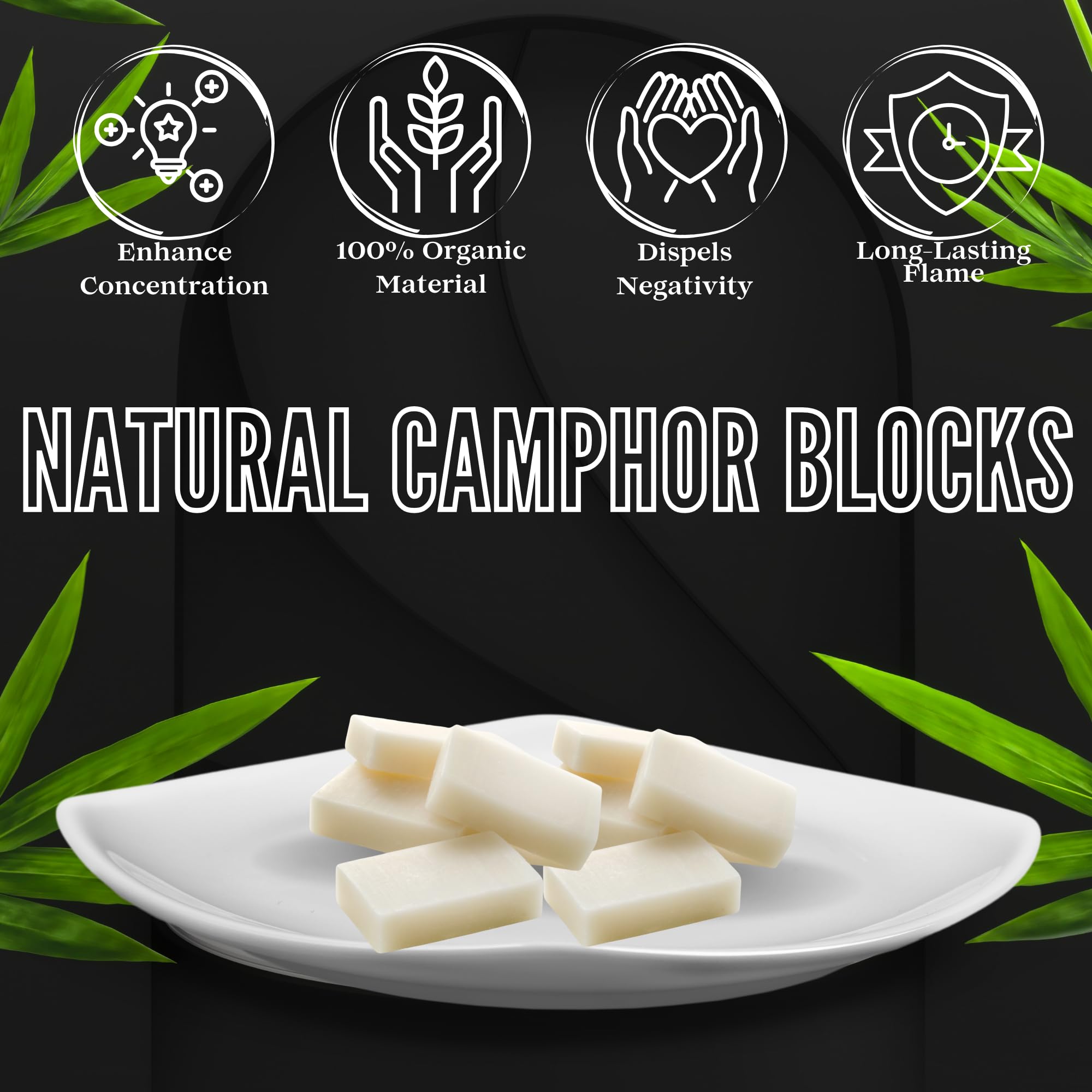 SOUL STICKS Natural Camphor Blocks - Camphor Tablets (450 Gram, 64 Tablets) for Aromatherapy, Odor Elimination, Puja - Alcanfor