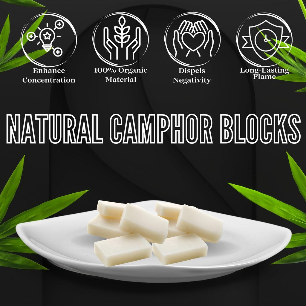 SOUL STICKS Natural Camphor Blocks - Camphor Tablets (450 Gram, 64 Tablets) for Aromatherapy, Odor Elimination, Puja - Alcanfor
