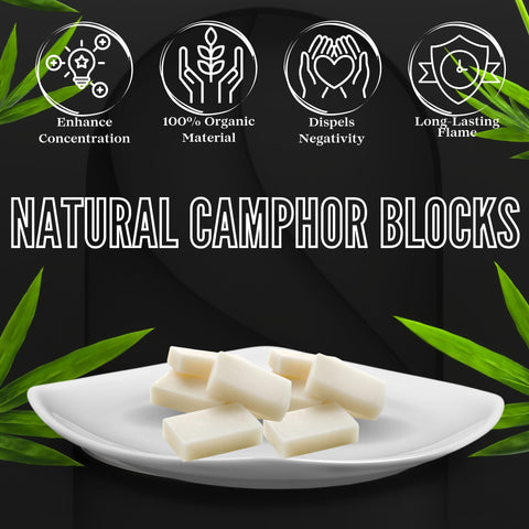 SOUL STICKS Natural Camphor Blocks - Camphor Tablets (450 Gram, 64 Tablets) for Aromatherapy, Odor Elimination, Puja - Alcanfor 