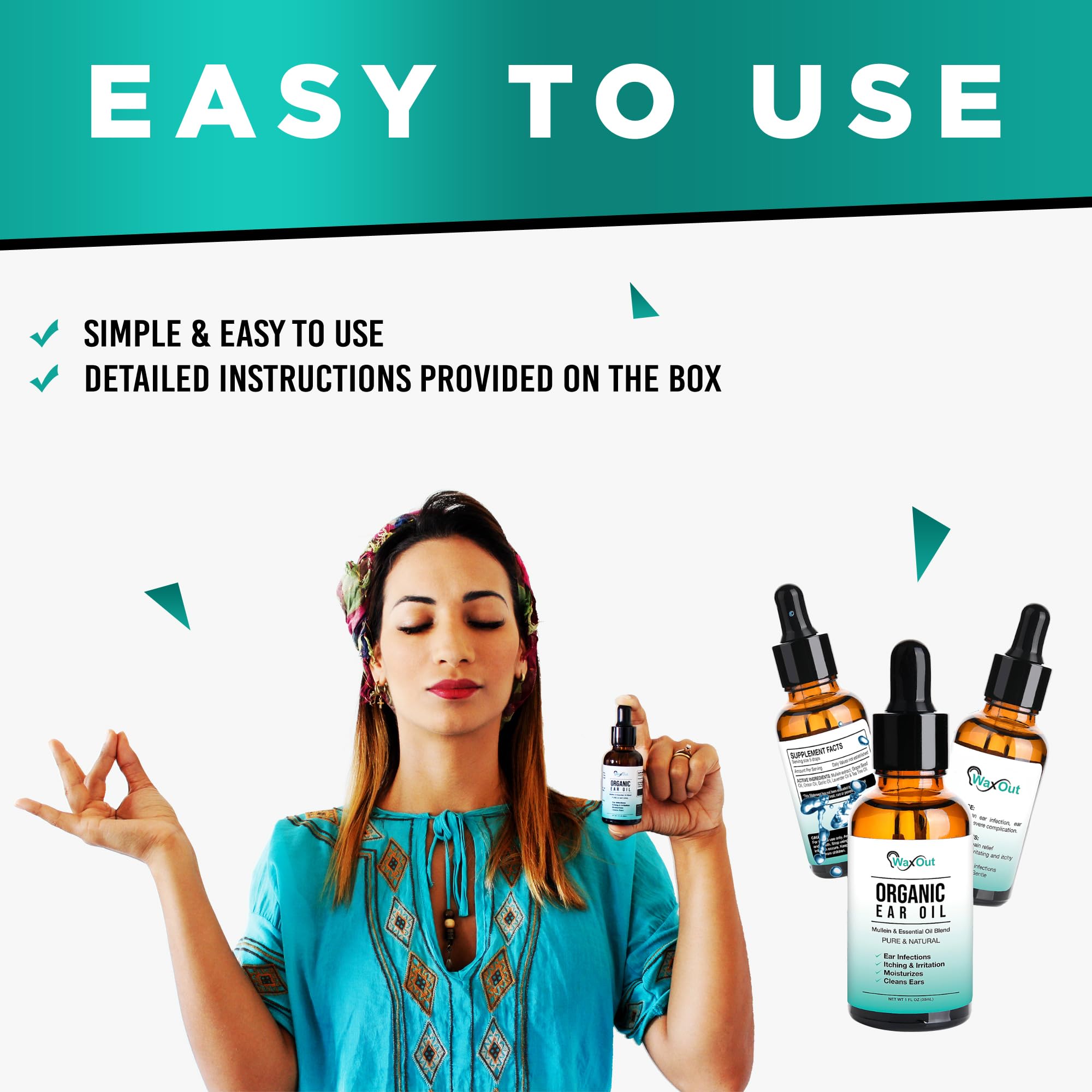 Natural Mullein Ear Wax Removal Oil & Cleaner with Garlic | Pain & Earache Drops | Earwax Softener, Moisturizer & Allergy Soothi