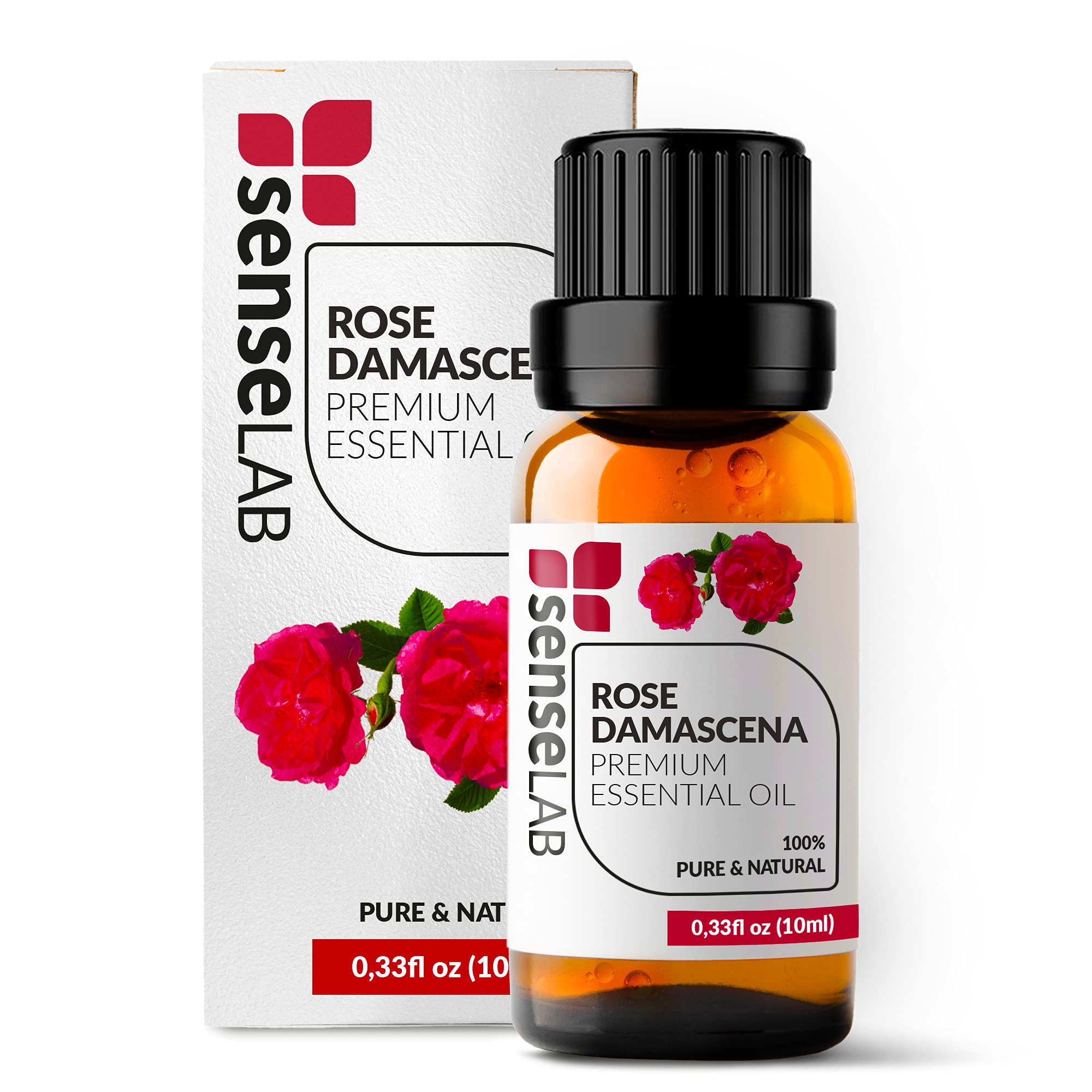 SenseLAB Rose Damascena Essential Oil - Relaxation and Skin Care - Massage Oil - 100% Pure Extract Rose Oil Therapeutic Grade fo