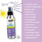 YAYA ORGANICS Baby Bug BAN - All-Natural, Proven Effective Repellent for Babies, Children and Sensitive Skin (4 Ounce Spray)