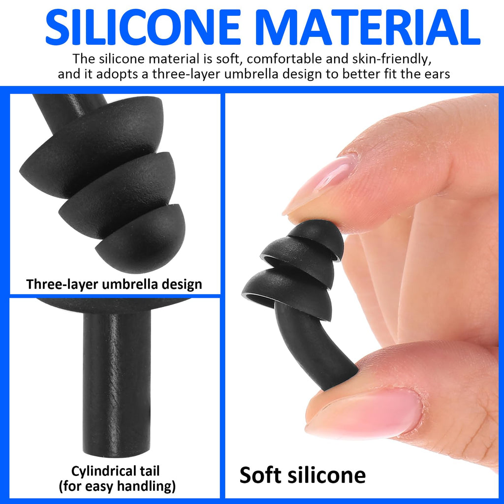 Xuhal 200 Pair Corded Ear Plugs Reusable Silicone Earplugs Individually Wrapped Hearing Protection Sleep Noise Cancelling for Wo