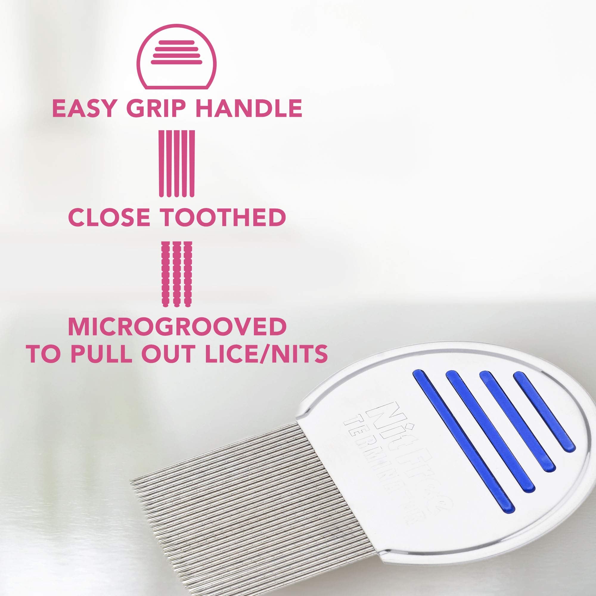 Fairy LiceMothers MagicWand Metal Lice Comb - Head Lice comb for Lice Eggs - Nit Free - Durable & Easy to Use - Gentle Lice Remo