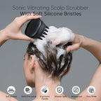 EKZ Sonic Vibrating Scalp Massager Shampoo Brush: Electric Silicone Hair Scrubber for Deep Scalp Clean, Dandruff Removal, Exfoli