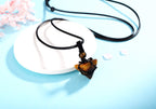 XIANNVXI Tiger Eye Stone Healing Crystal Necklace Pyramid Gemstone Pendant Necklaces Adjustable Rope Natural Reiki Quartz Jewelr