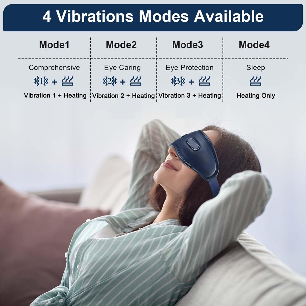 CAREHELS Eye Massager with Heat, Heated Eye Mask with Vibration for Migraines, Dry Eyes and Dark Circles, Wireless Eye Care Devi