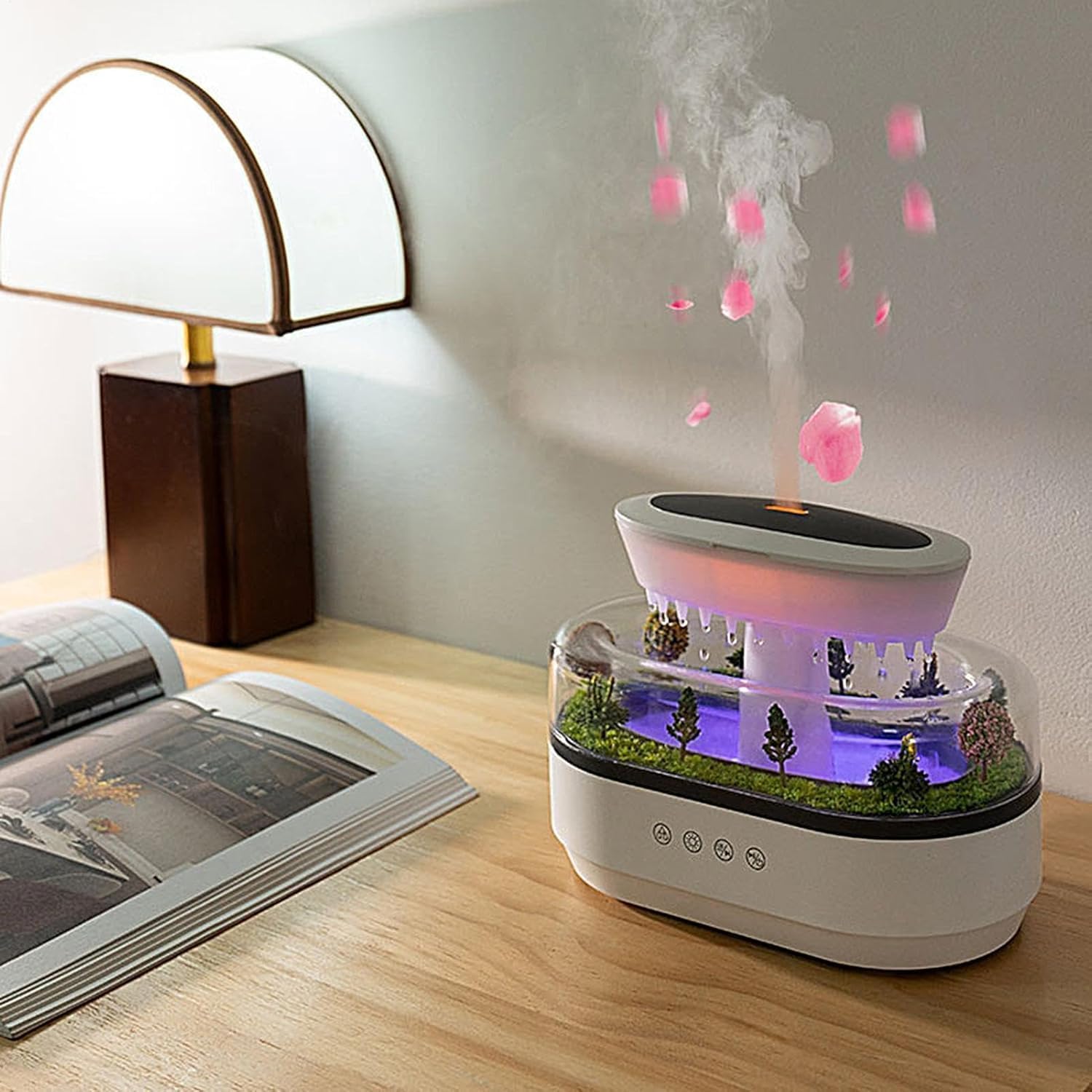 Rain Cloud Humidifier for Bedroom 350ML Diffusers for Essential Oils Large Room, Aroma diffusers Raindrop Humidifier with 250ml