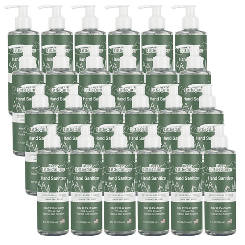 Happy Little Camper Hand Sanitizer with Lemon Zest Scent - Moisturizing Gel with Vitamin E & Antimicrobial Formula- Contains 70%