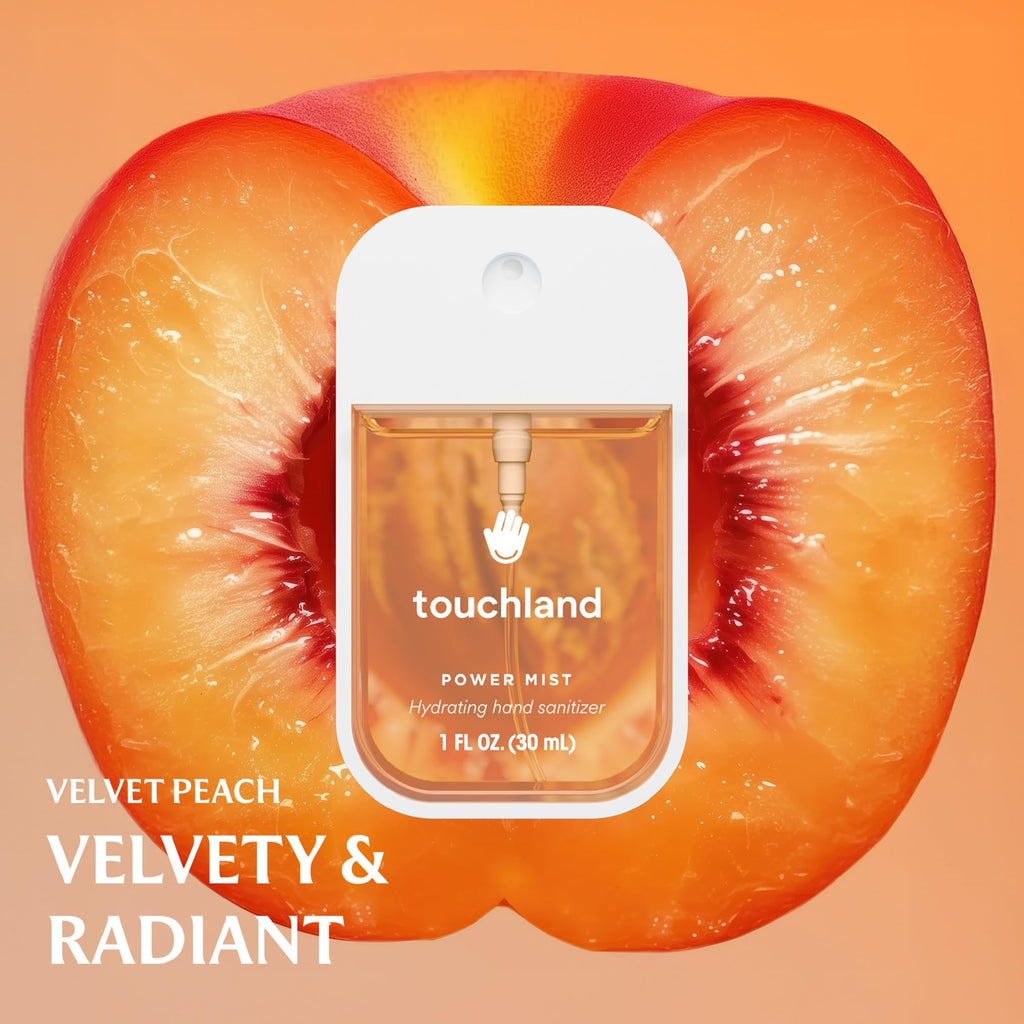 Touchland Power Mist Hydrating Hand Sanitizer Spray, JUICY 5 Set (Citrus, Berry, Watermelon, Peach, Mango), 1 FL. OZ. Travel Siz