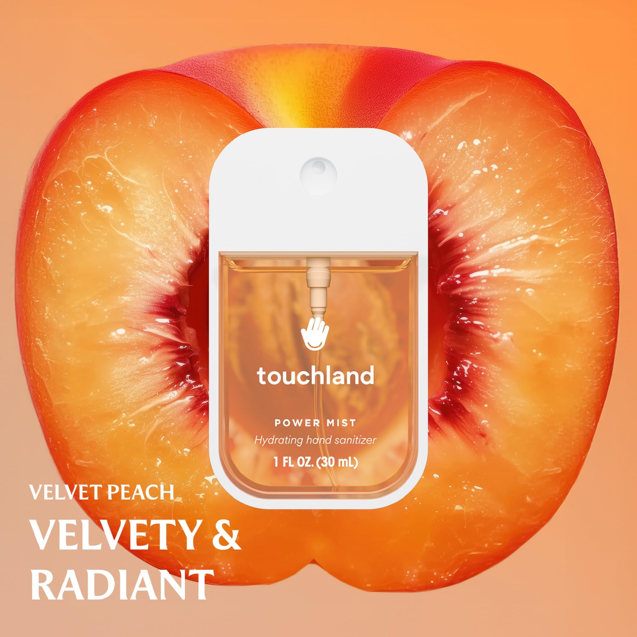 Touchland Power Mist Hydrating Hand Sanitizer Spray, JUICY 5 Set (Citrus, Berry, Watermelon, Peach, Mango), 1 FL. OZ. Travel Siz