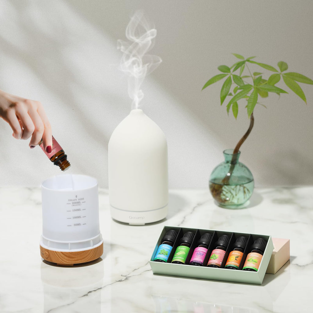Essential Oils Set-Top 6 Organic Blends for Diffusers,Candle Making,Aromatherapy,Humidifiers,Gifts - Peppermint,TeaTree,Lavender