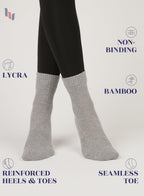 Hugh Ugoli Women Diabetic Ankle Socks, Super Soft & Thin Bamboo Socks, Wide & Loose, Non-Binding Top & Seamless Toe, 4 Pairs, Li