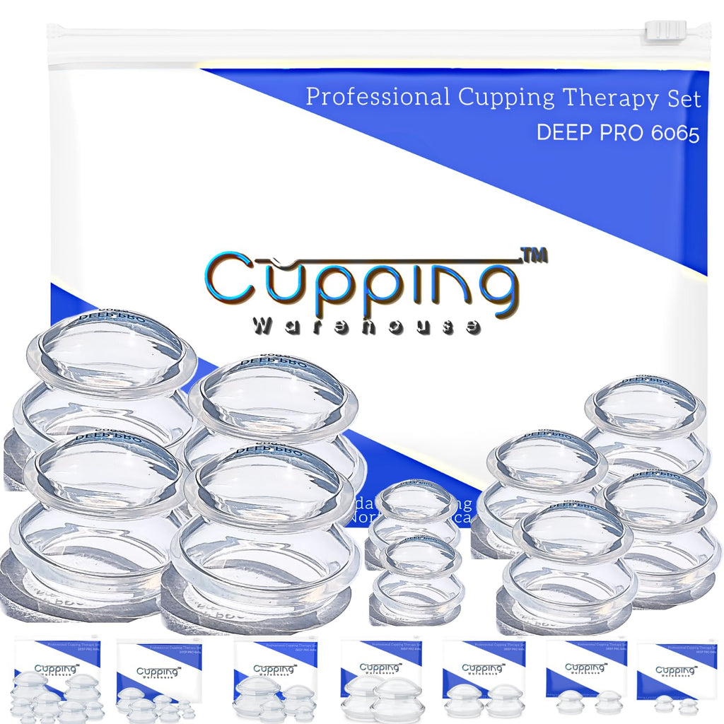 CUPPING WAREHOUSE Advanced Supreme 10 DEEP PRO 6065 Cupping Therapy Set- Harder Silicone- Cupping Set Massage Therapy Cups- Mass