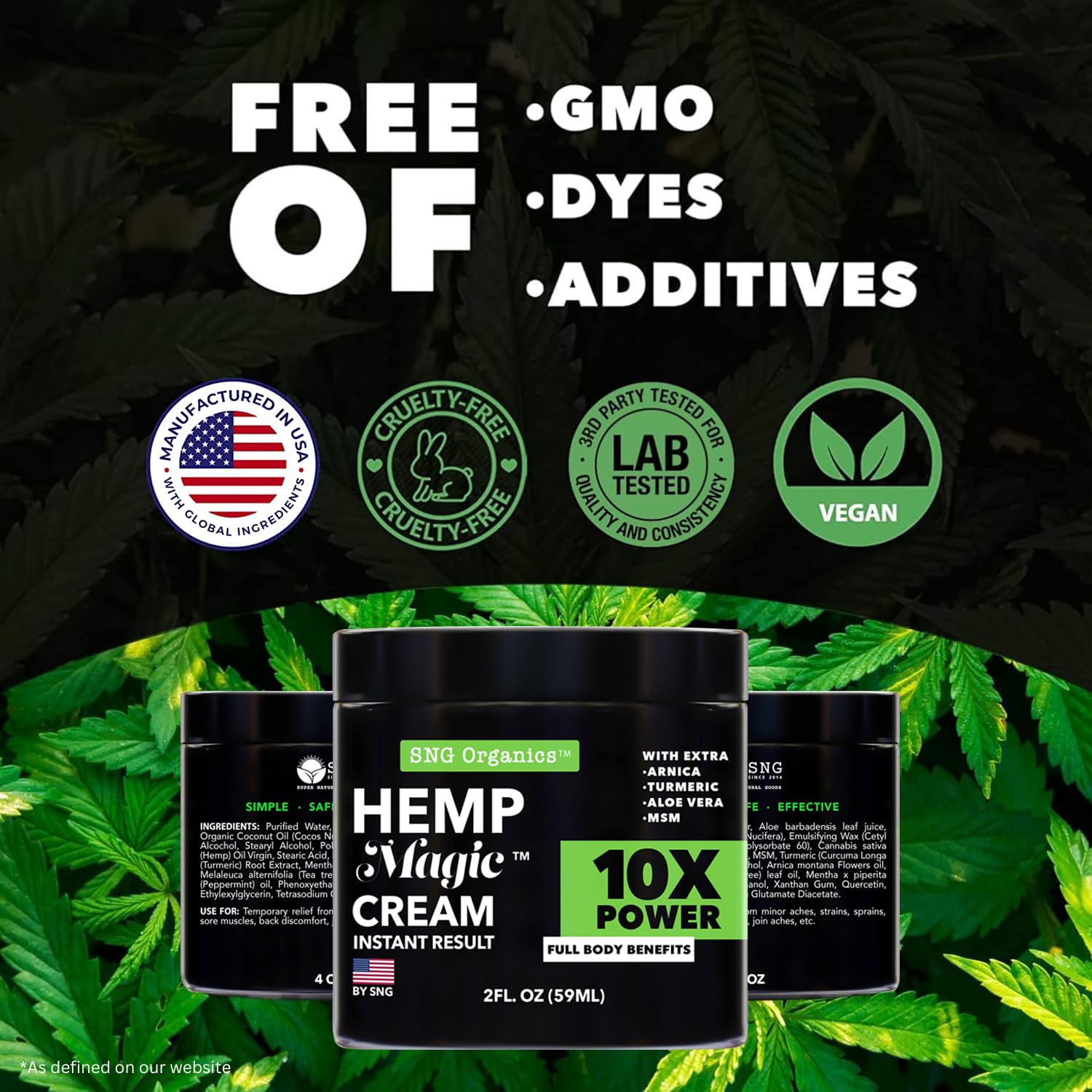 Hemp Cream Maximum Strength (4oz) Hemp Oil & Arnica, Soothes Discomfort on Joint Muscle Shoulder Hip Neck Knee & Back Support. A