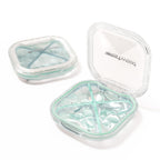 1 Pack Small Green Pill Organizer, 4 Compartments, Compact Stylish Cute Travel Camping Pill Box Daily Medicine Pill Case, Portab