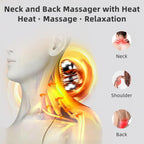 Holniva Shiatsu Car Neck and Back Massager with Heat - Rechargeable Kneading Massage Pillow for Car Seat, Home and Office - Ergo